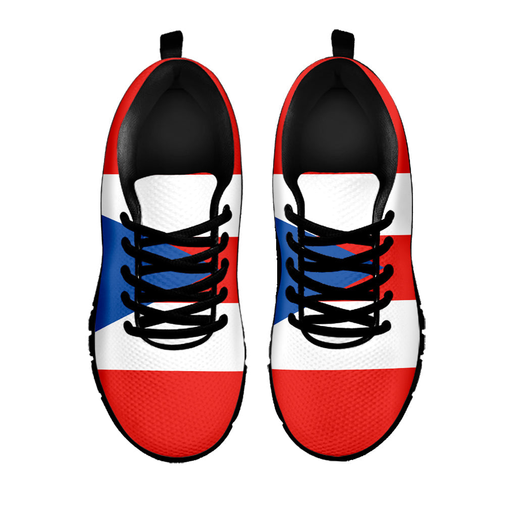 Puerto Rican Flag Print Black Running Shoes