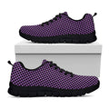 Purple And Black Checkered Pattern Print Black Running Shoes