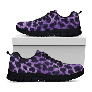 Purple And Black Cheetah Print Black Running Shoes