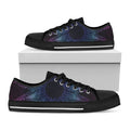 Purple And Teal Dark Mandala Print Black Low Top Sneakers