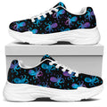 Purple And Teal Octopus Pattern Print White Chunky Shoes