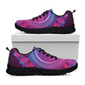 Purple And Teal Om Mandala Print Black Running Shoes