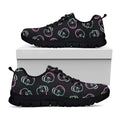 Purple And Teal Skull Pattern Print Black Running Shoes