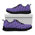 Purple Boston Terrier Pattern Print Black Running Shoes