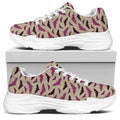 Purple Halloween Bat Pattern Print White Chunky Shoes
