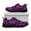 Purple Halloween Coffin Pattern Print Black Running Shoes