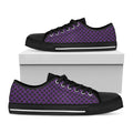 Purple Halloween Pattern Print Black Low Top Sneakers
