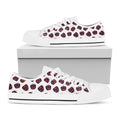 Purple Halloween Pumpkin Pattern Print White Low Top Sneakers