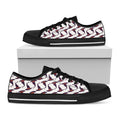 Purple Halloween Witch Hat Pattern Print Black Low Top Sneakers