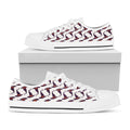 Purple Halloween Witch Hat Pattern Print White Low Top Sneakers