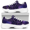 Purple Hamsa Hand Print White Chunky Shoes