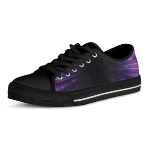 Purple Hyperspace Print Black Low Top Sneakers