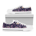 Purple Indian Dream Catcher Print White Low Top Sneakers