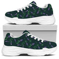 Purple Lavender Pattern Print White Chunky Shoes