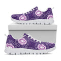Purple Leo Zodiac Pattern Print White Running Shoes