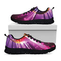 Purple Light Disco Ball Print Black Running Shoes