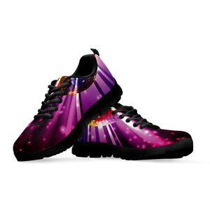 Purple Light Disco Ball Print Black Running Shoes