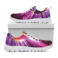 Purple Light Disco Ball Print White Running Shoes