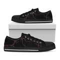 Purple Lightning Print Black Low Top Sneakers