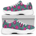 Purple Lips Pattern Print White Chunky Shoes