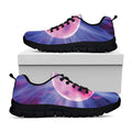 Purple Plasma Ball Print Black Running Shoes