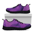 Purple Polygonal Geometric Print Black Running Shoes