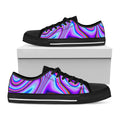 Purple Psychedelic Trippy Print Black Low Top Sneakers