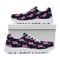 Purple Seahorse Pattern Print White Running Shoes