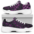 Purple Snakeskin Print White Chunky Shoes