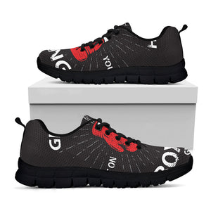 Put On Your Boxing Gloves Print Black Running Shoes
