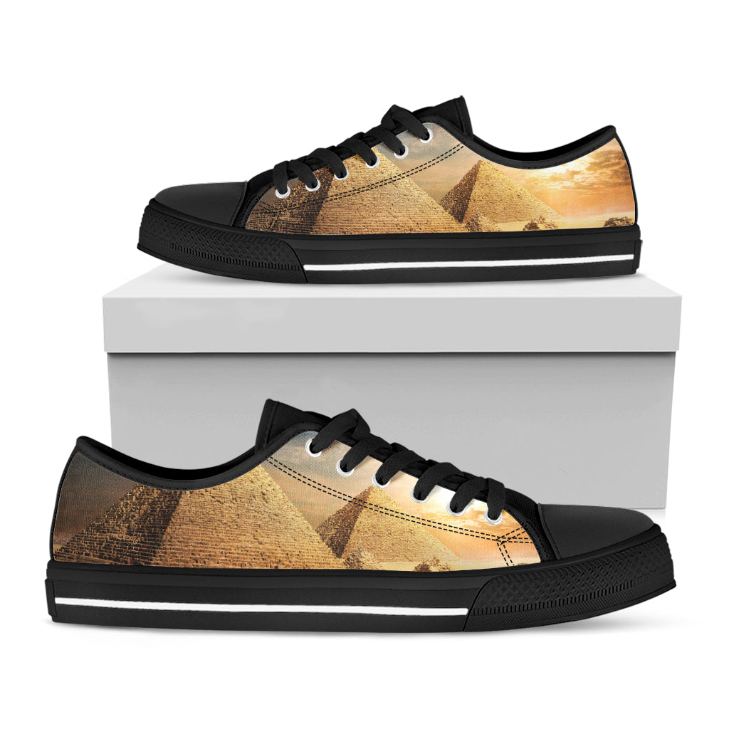 Pyramid Sunset Print Black Low Top Sneakers