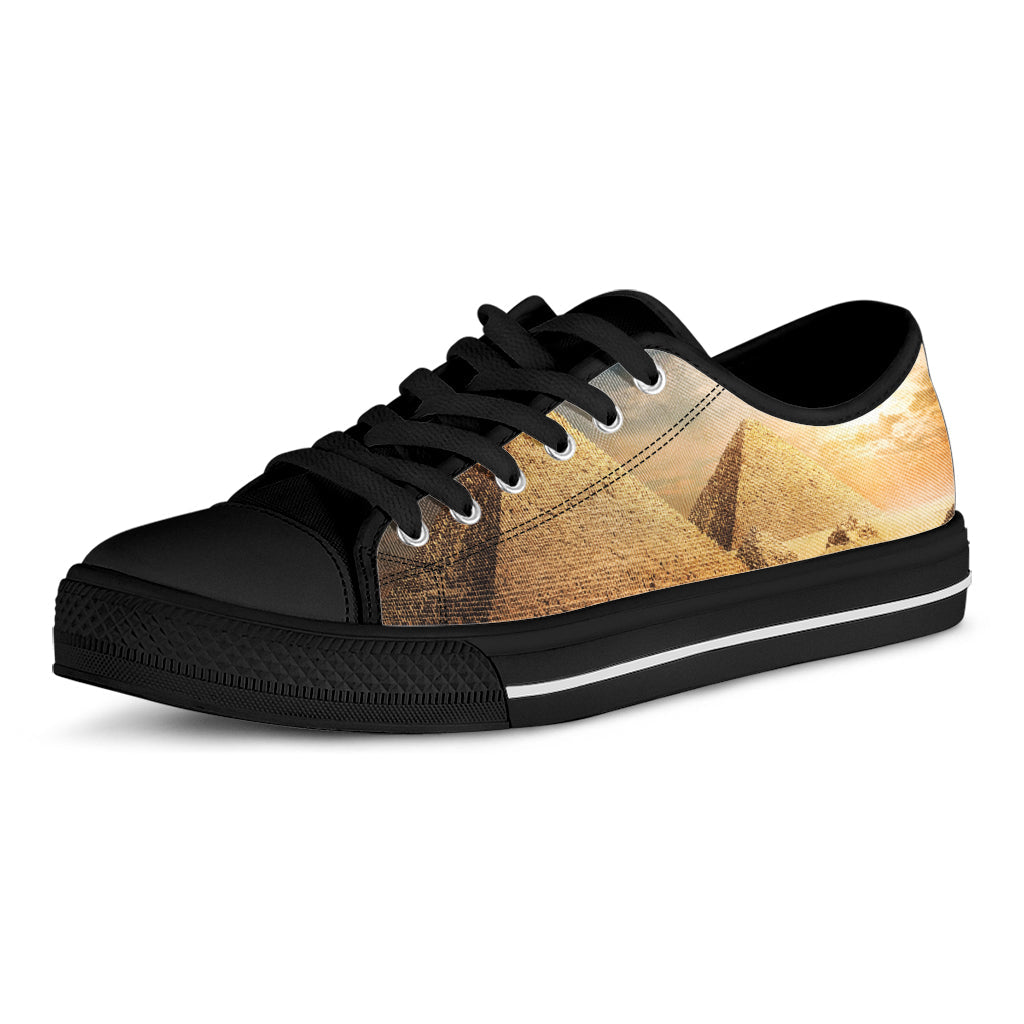 Pyramid Sunset Print Black Low Top Sneakers