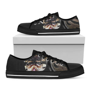 Python Snake Print Black Low Top Sneakers