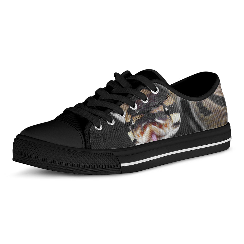 Python Snake Print Black Low Top Sneakers