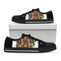 Queen Of Diamonds Playing Card Print Black Low Top Sneakers