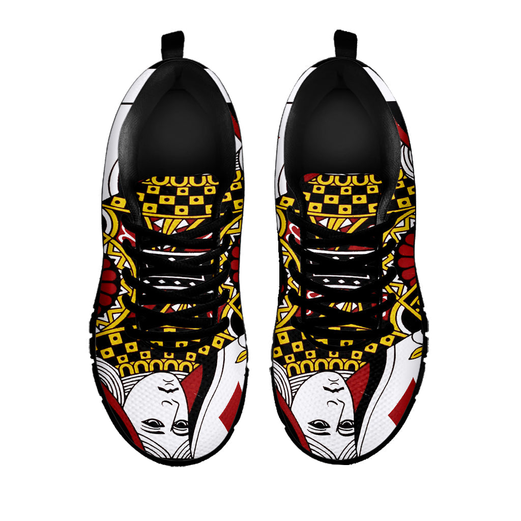 Queen Of Diamonds Playing Card Print Black Running Shoes