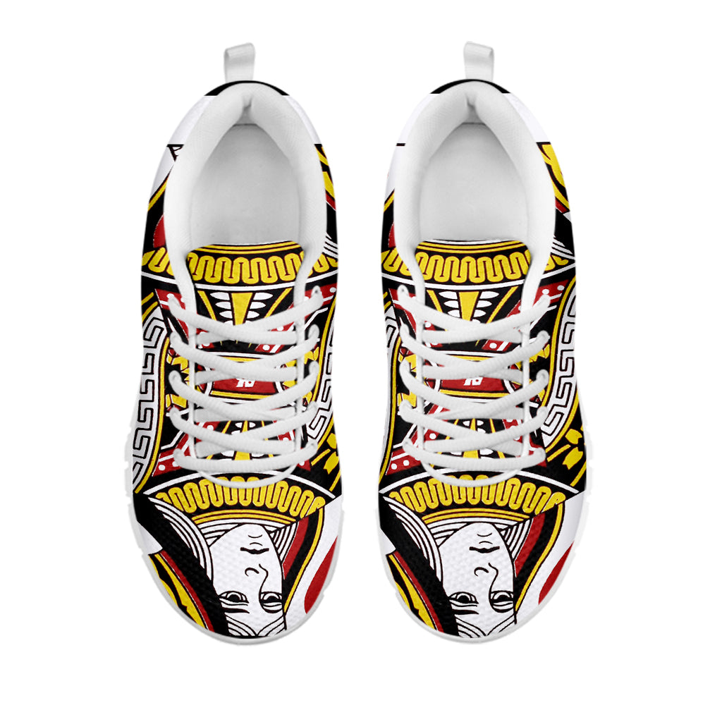 Queen Of Hearts Playing Card Print White Running Shoes