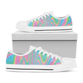 Rainbow Holographic Print White Low Top Sneakers
