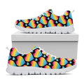 Rainbow LGBT Pride Heart Pattern Print White Running Shoes
