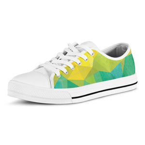 Rainbow Polygonal Geometric Print White Low Top Sneakers
