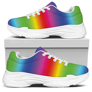 Rainbow Print White Chunky Shoes