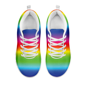Rainbow Print White Running Shoes