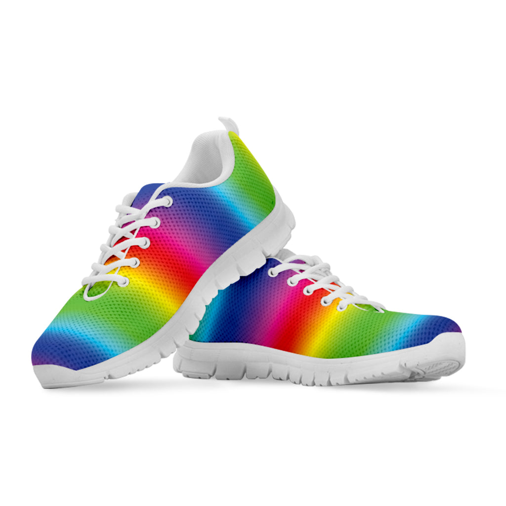 Rainbow Print White Running Shoes