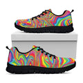 Rainbow Rave Print Black Running Shoes