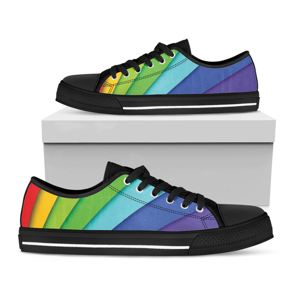 Rainbow Shades Print Black Low Top Sneakers