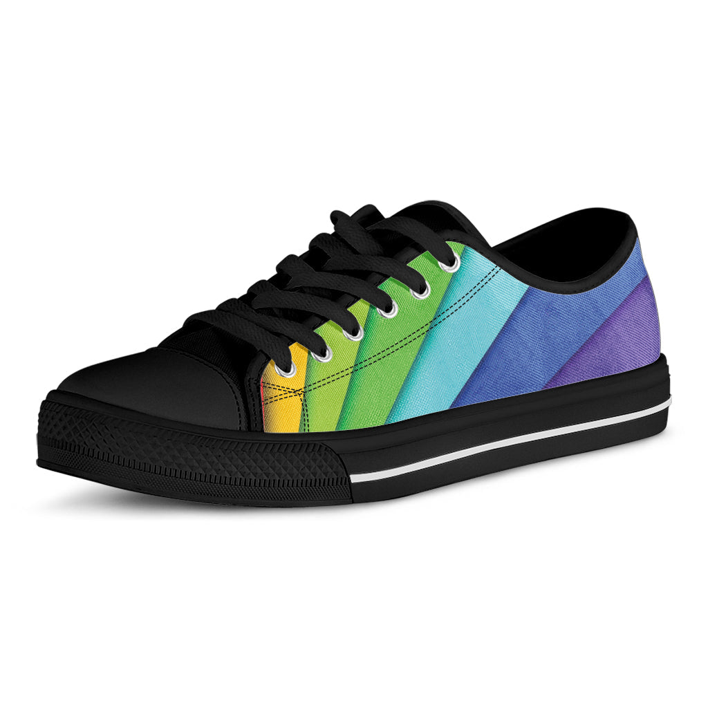 Rainbow Shades Print Black Low Top Sneakers
