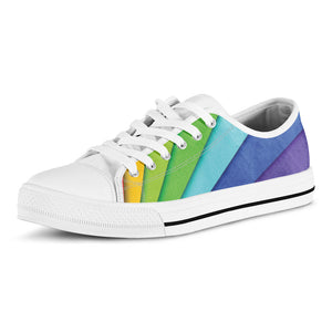 Rainbow Shades Print White Low Top Sneakers