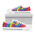 Rainbow Swirl Print White Low Top Sneakers