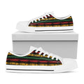 Rastafarian Hemp Pattern Print White Low Top Sneakers
