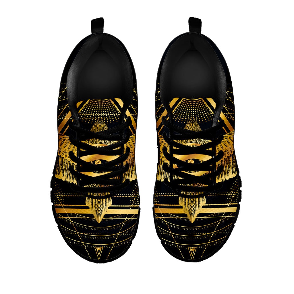 Raven Masonic Eye Print Black Running Shoes